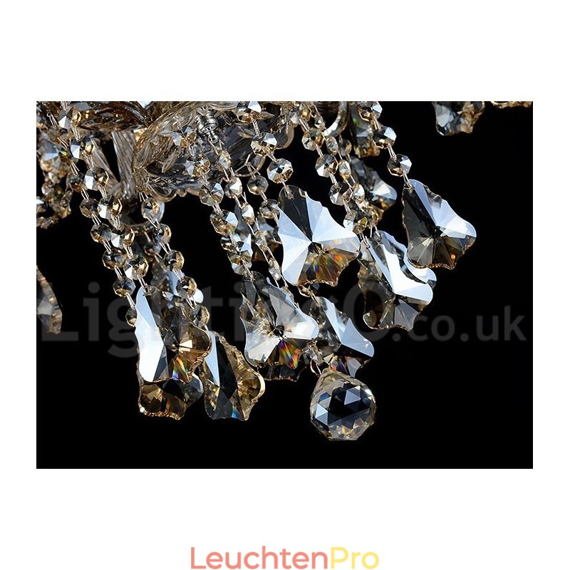 12 Lichter Retro Cognac Farbe K9 Kristall Moderner Kronleuchter