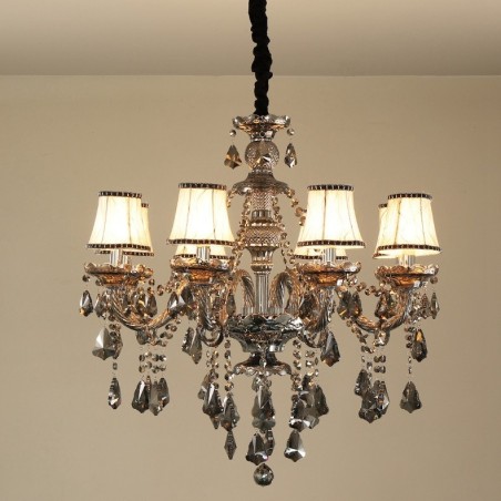 8 Lichter Retro Grau Farbe K9 Kristall Kerze Kronleuchter 8 Lichter Retro Grau Farbe K9 Kristall Kerze Kronleuchter