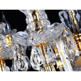 Retro-Kronleuchter aus klarem K9-Kristall in Gold