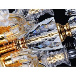 Retro-Kronleuchter aus klarem K9-Kristall in Gold