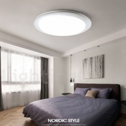 4 cm dicke, superdünne, dimmbare, moderne Deckenleuchten im zeitgenössischen nordischen Stil mit Acrylschirm und Fernbedienung, können auch als Wandleuchte verwendet werden