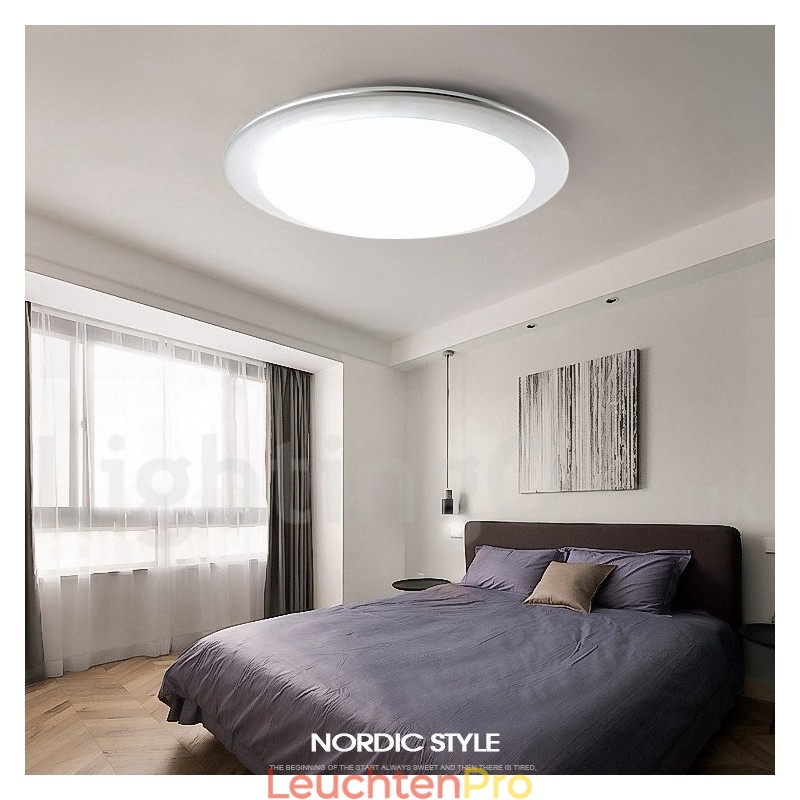 4 cm dicke, superdünne, dimmbare, moderne Deckenleuchten im zeitgenössischen nordischen Stil mit Acrylschirm und Fernbedienung, können auch als Wandleuchte verwendet werden