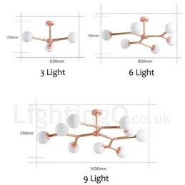 Nordic Modern Magic Bean Holz Molekular Kronleuchter aus Holz mit Glasschirmen