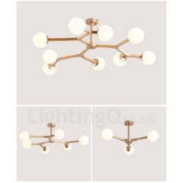 Nordic Modern Magic Bean Holz Molekular Kronleuchter aus Holz mit Glasschirmen