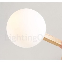 Nordic Modern Magic Bean Holz Molekular Kronleuchter aus Holz mit Glasschirmen