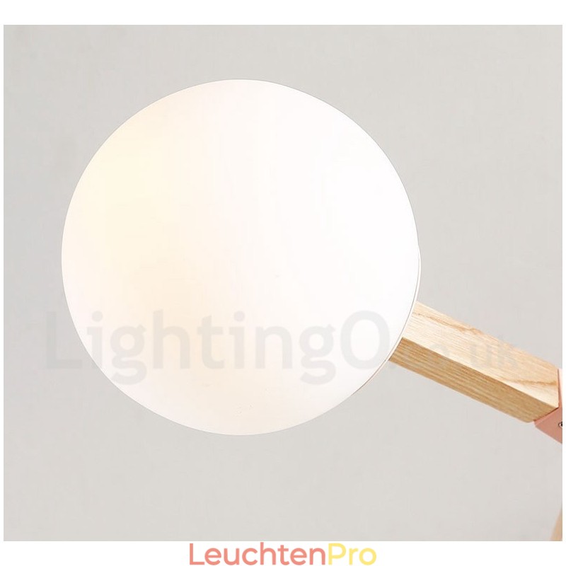 Nordic Modern Magic Bean Holz Molekular Kronleuchter aus Holz mit Glasschirmen