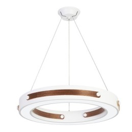 Moderne Pendelleuchte mit Acrylschirm, Ring in mehreren Holzfarben