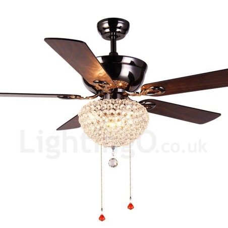 132 cm (52 Zoll) Deckenventilator im amerikanischen Retro-Stil aus Holz mit Fernbedienung und Kristallschirm, stummer Motor aus reinem Kupfer 132 cm (52 Zoll) Deckenventilator im amerikanischen Retro-Stil aus Holz mit Fernbedienung und Kristallschirm, stummer Motor aus reinem Kupfer