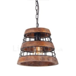 1 Lichtring Vintage Holz Kronleuchter Industrie Wind Loft Holz Linear Pendelleuchte