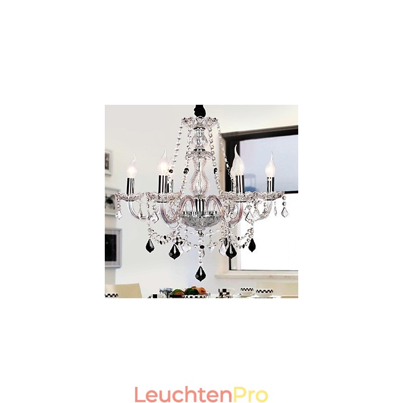 Luxus-Kronleuchter mit 6 Lichtern und Kerze