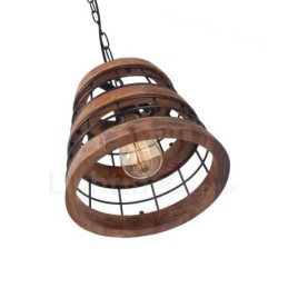 1 Lichtring Vintage Holz Kronleuchter Industrie Wind Loft Holz Linear Pendelleuchte