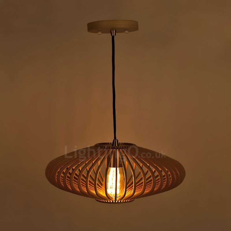 1 Licht Laterne Vintage Holz Kronleuchter Industrielle Wind Loft Holz Linear Anhänger Beleuchtung
