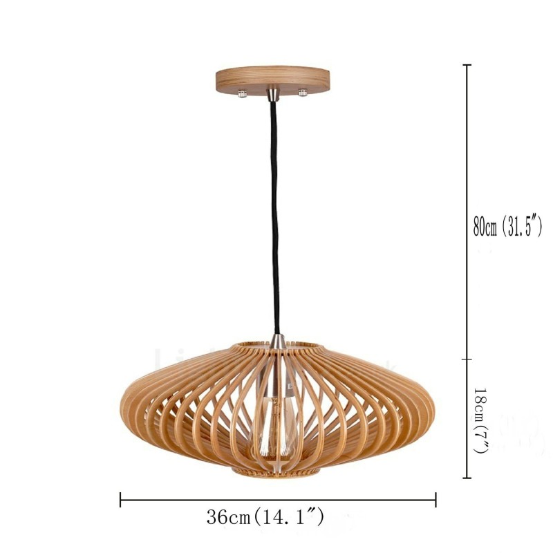 1 Licht Laterne Vintage Holz Kronleuchter Industrielle Wind Loft Holz Linear Anhänger Beleuchtung