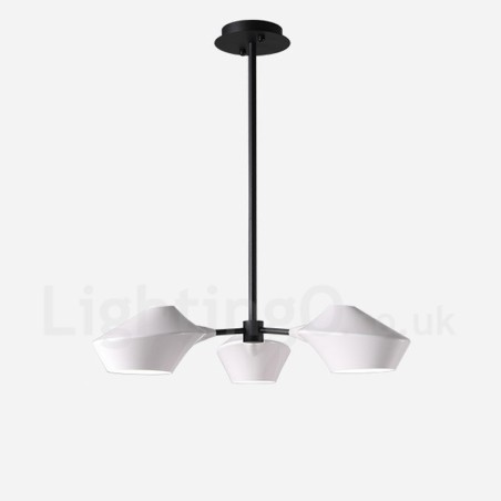 Linearer Retro-Kronleuchter mit 3 Lichtern und Acrylschirmen für den Außenbereich, Garage Linearer Retro-Kronleuchter mit 3 Lichtern und Acrylschirmen für den Außenbereich, Garage