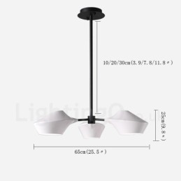 Linearer Retro-Kronleuchter mit 3 Lichtern und Acrylschirmen für den Außenbereich, Garage