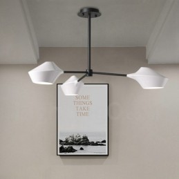 Linearer Retro-Kronleuchter mit 3 Lichtern und Acrylschirmen für den Außenbereich, Garage