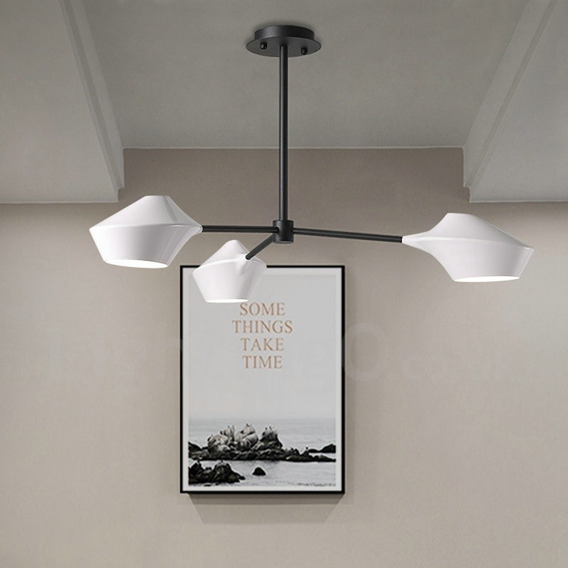 Linearer Retro-Kronleuchter mit 3 Lichtern und Acrylschirmen für den Außenbereich, Garage