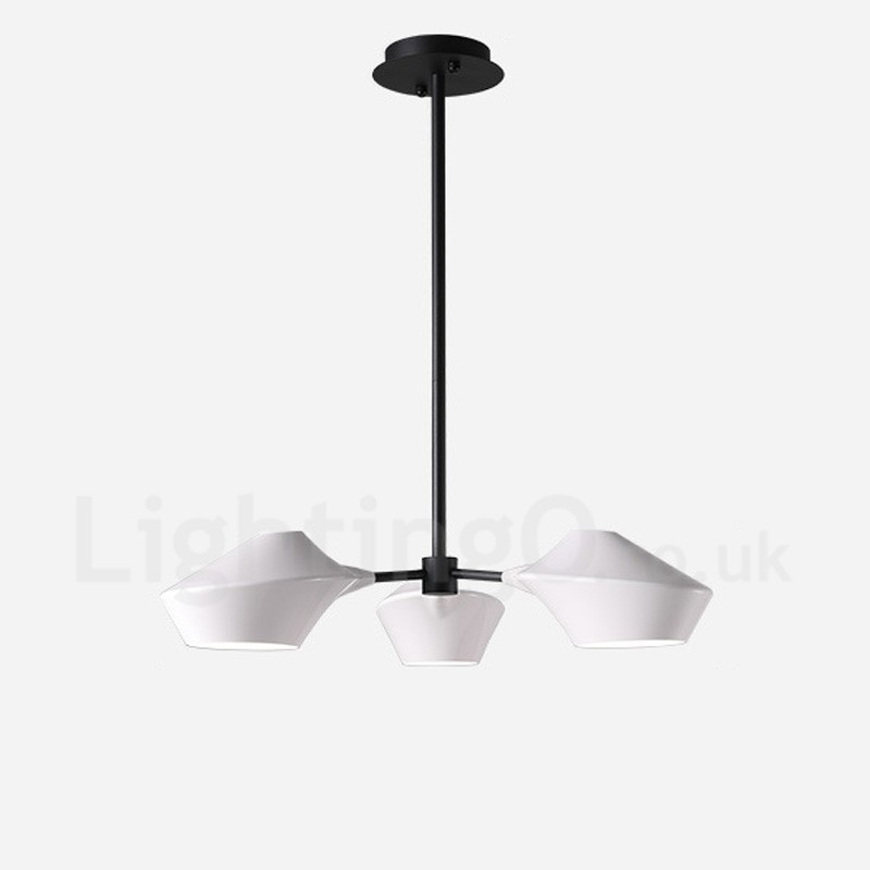 Linearer Retro-Kronleuchter mit 3 Lichtern und Acrylschirmen für den Außenbereich, Garage