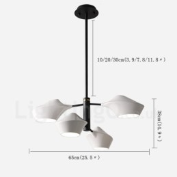 Zweistufiger linearer Retro-Kronleuchter mit 4 Lichtern und Acrylschirmen für den Außenbereich, Garage