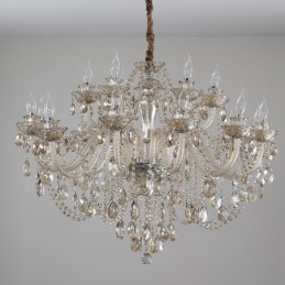 18 (12+6) Lichter Cognac Farbe Eleganter Kristall Kerzenleuchter