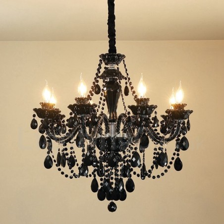 Eleganter schwarzer Kronleuchter mit 8 Kerzen Eleganter schwarzer Kronleuchter mit 8 Kerzen
