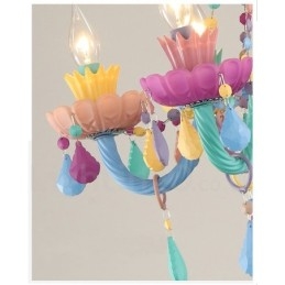 Macaron 18 (12+6) Lichter Kronleuchter mit mehrfarbiger Kristallkerze im Mini-Stil für Kinder