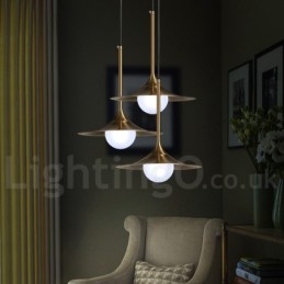 Pendelleuchte im Industriestil, 1 Licht, goldfarben, Mini-Stil, galvanisch lackiert, mit Glasschirm