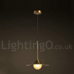 Pendelleuchte im Industriestil, 1 Licht, goldfarben, Mini-Stil, galvanisch lackiert, mit Glasschirm