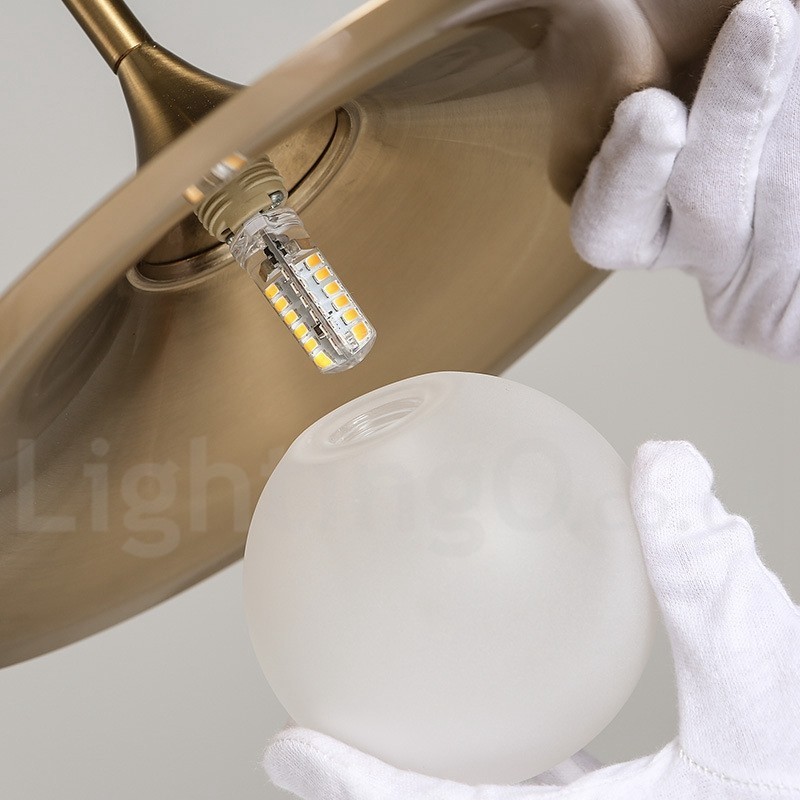 Pendelleuchte im Industriestil, 1 Licht, goldfarben, Mini-Stil, galvanisch lackiert, mit Glasschirm