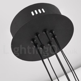 6-flammiger Kronleuchter im nordischen postmodernen Design mit Acrylschirmen