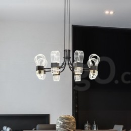 8-flammiger nordischer postmoderner Kronleuchter im 2021-Design mit Acrylschirmen