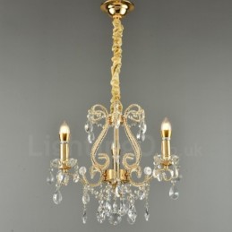 3 Licht Gold Silber Amerikanischen Stil Kristall Anhänger Kronleuchter Licht Shop