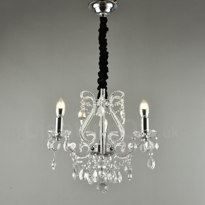 3 Licht Gold Silber Amerikanischen Stil Kristall Anhänger Kronleuchter Licht Shop