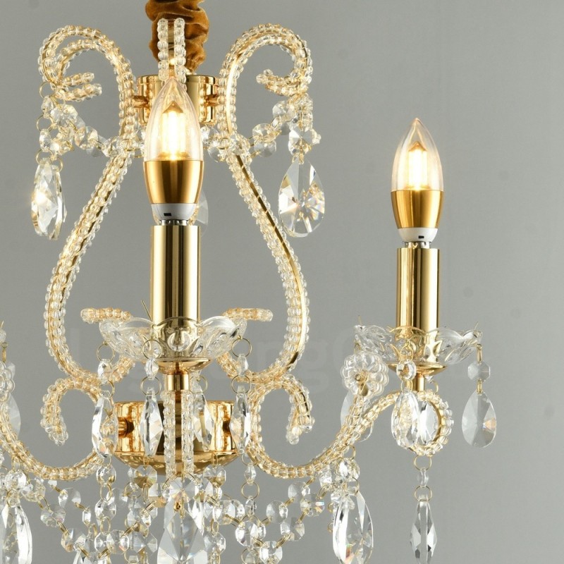 3 Licht Gold Silber Amerikanischen Stil Kristall Anhänger Kronleuchter Licht Shop