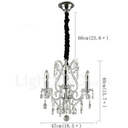 3 Licht Gold Silber Amerikanischen Stil Kristall Anhänger Kronleuchter Licht Shop