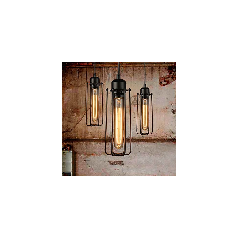 Kronleuchter Mini-Stil Rustikale Lodge Retro Metall 3 Licht Pendelleuchte