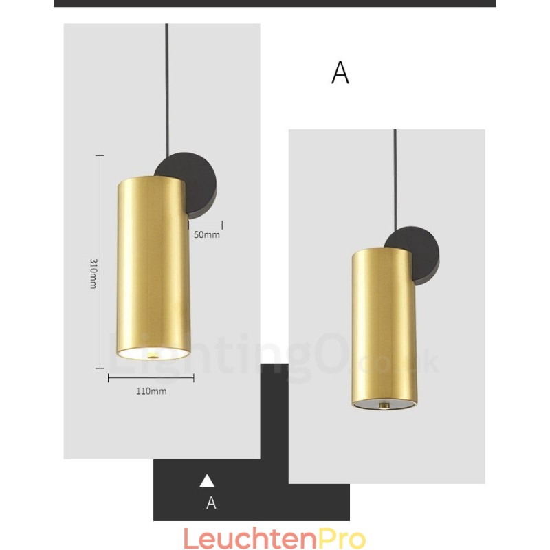 4 Stile Gold Schwarz Postmodern Pendelleuchte