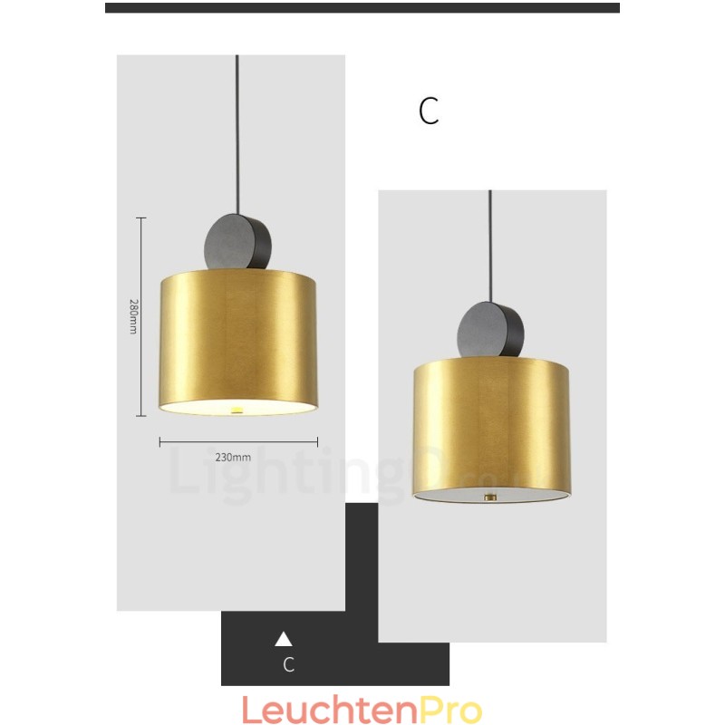4 Stile Gold Schwarz Postmodern Pendelleuchte