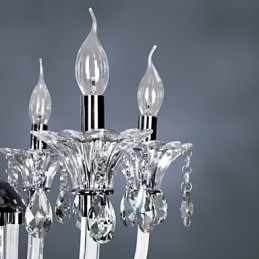 Eleganter Kristall-Kronleuchter mit 6 Lichtern in Kerzenform