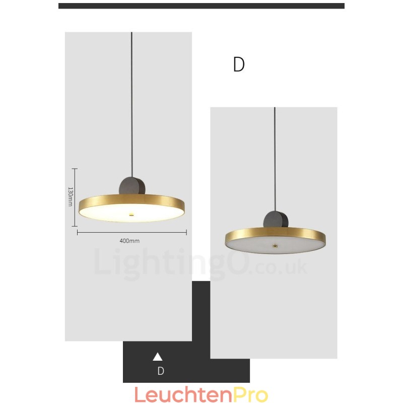 4 Stile Gold Schwarz Postmodern Pendelleuchte