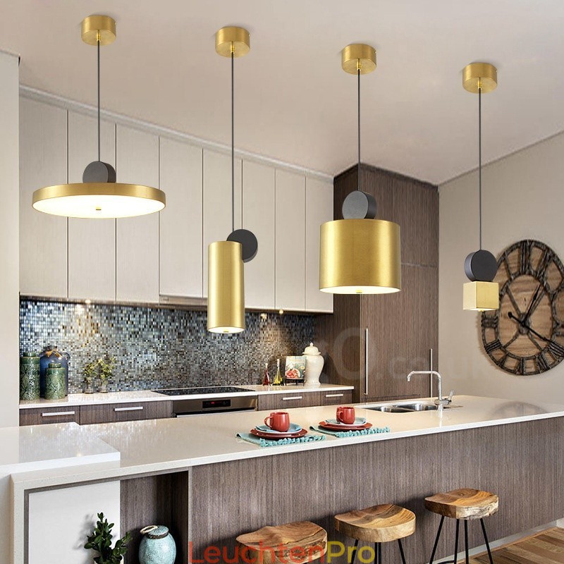 4 Stile Gold Schwarz Postmodern Pendelleuchte
