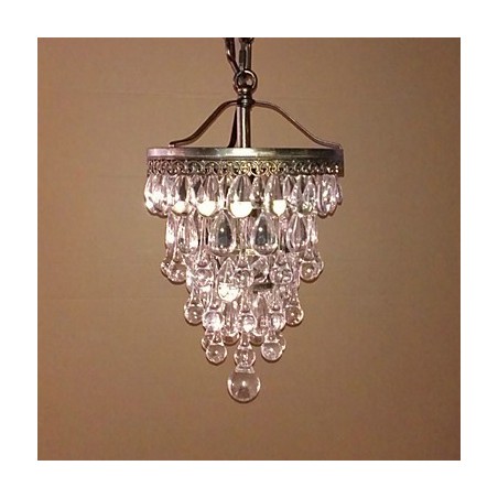 Moderne Pendelleuchte mit 1 Licht und antiker Farbe und Kristallperlen Moderne Pendelleuchte mit 1 Licht und antiker Farbe und Kristallperlen