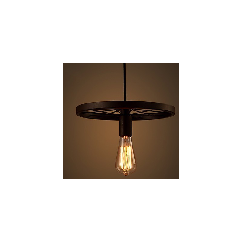 Industrielle 1-flammige Vintage-Pendelleuchte im Eisenschirm