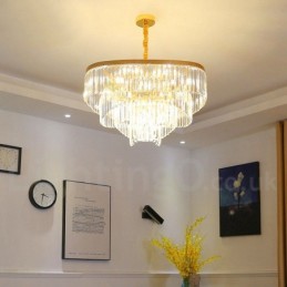 Gold Postmodernen Luxus Runde K9 Kristall Anhänger Kronleuchter Ausstellung Halle