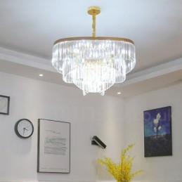Gold Postmodernen Luxus Runde K9 Kristall Anhänger Kronleuchter Ausstellung Halle