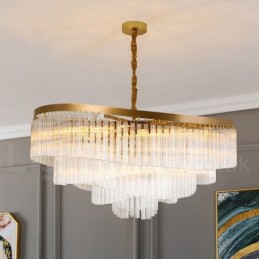 Gold Postmodernen Luxus Runde K9 Kristall Anhänger Kronleuchter Ausstellung Halle