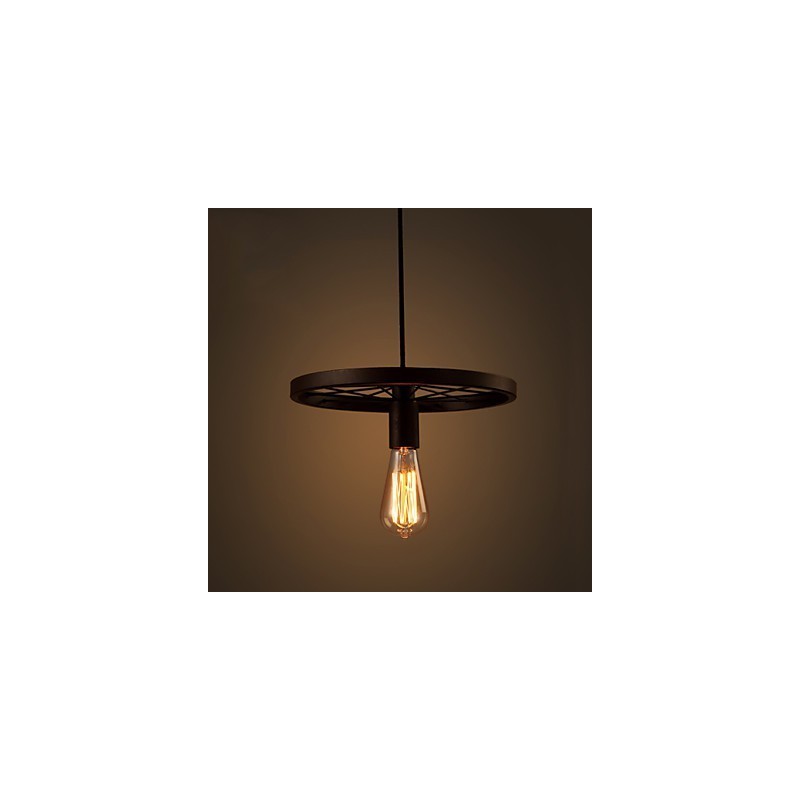 Industrielle 1-flammige Vintage-Pendelleuchte im Eisenschirm