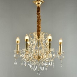 6 Licht Gold Silber Amerikanischen Stil Kristall Anhänger Kronleuchter Licht Shop