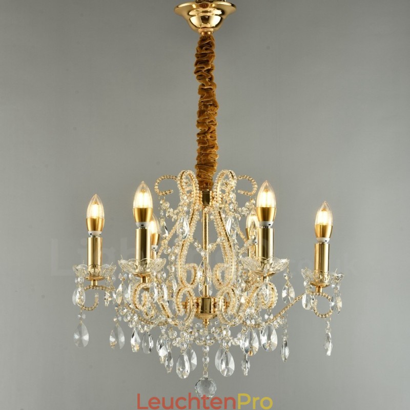 6 Licht Gold Silber Amerikanischen Stil Kristall Anhänger Kronleuchter Licht Shop
