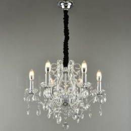 6 Licht Gold Silber Amerikanischen Stil Kristall Anhänger Kronleuchter Licht Shop